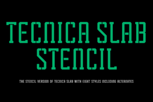 Tecnica Slab Stencil Family: A Rugged Yet Refined Display Font for Small Business Branding